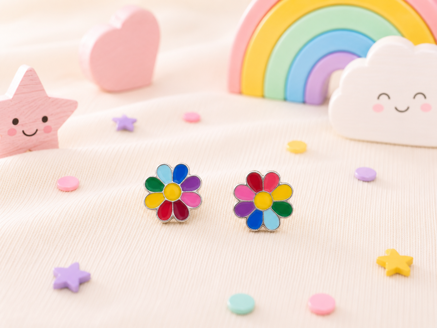 Playful & Hypoallergenic Kids Enamel Stud Earrings Collection