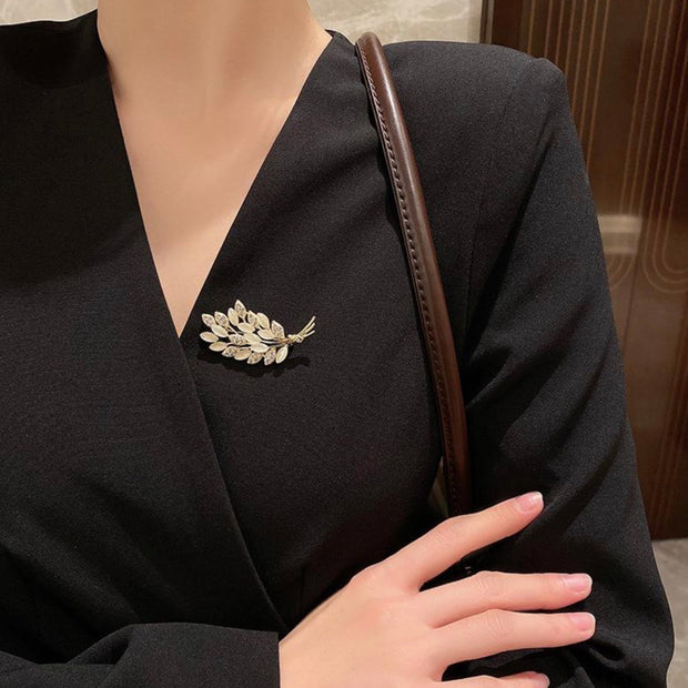 Classic Gold-Plated Vintage Style Wheat Ear Brooch