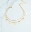 Gold Tone Multi Layer Charm Anklet – Dainty Beach Accessory