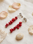 Vibrant Red Stone Statement Clip-On Earrings