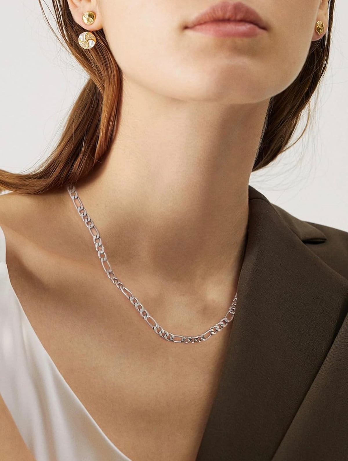 Silver Figaro Chain Necklace – Stainless Steel 3mm Italian Link Chain