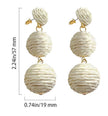 Handcrafted Bohemian Raffia Rattan Tiered Drop Earrings