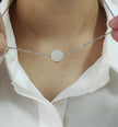 Minimalist Stainless Steel Polished Oval Pendant Necklace