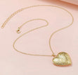Vintage Engraved Floral Heart Photo Locket Necklace (16