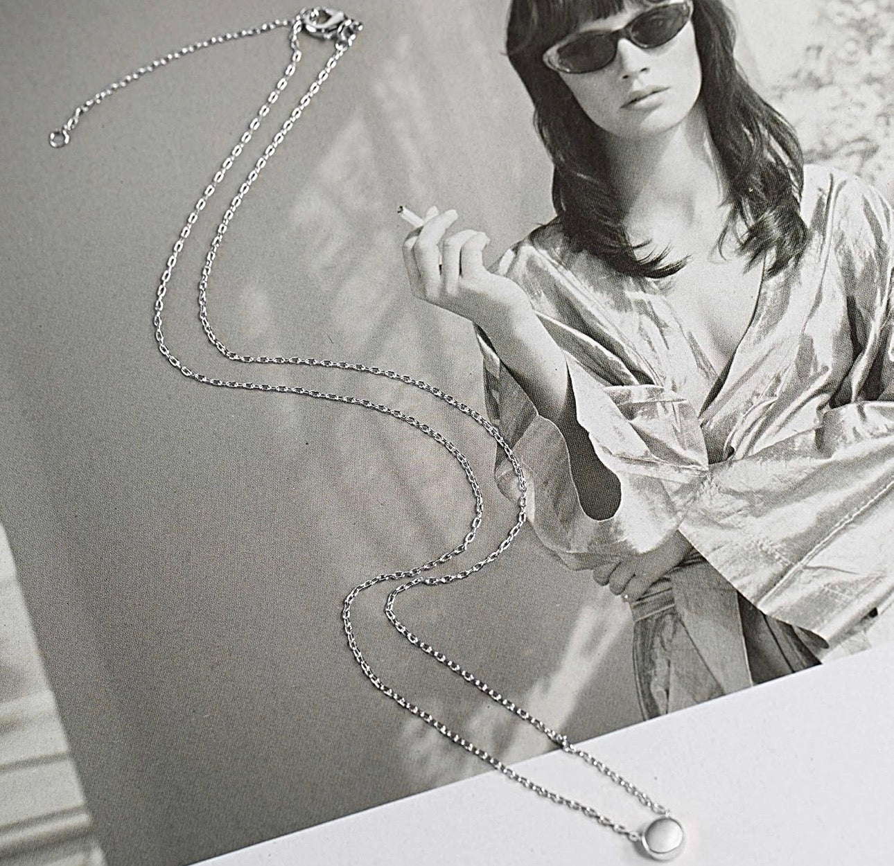 Minimalist Stainless Steel Polished Oval Pendant Necklace