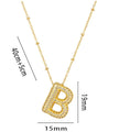 18K Gold Plated Crystal Bubble Initial Necklace – Paved Letter Pendant