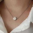 Minimalist Stainless Steel Polished Oval Pendant Necklace