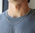 Classic 3mm Silver-Tone Stainless Steel Chain Necklace