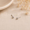 Tiny 3mm Stainless Steel Ball Stud Earrings – Silver Tone