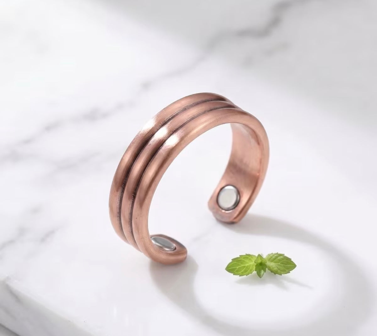 Lymph Drainage Magnetic Therapy Ring – Adjustable Copper Cuff Band