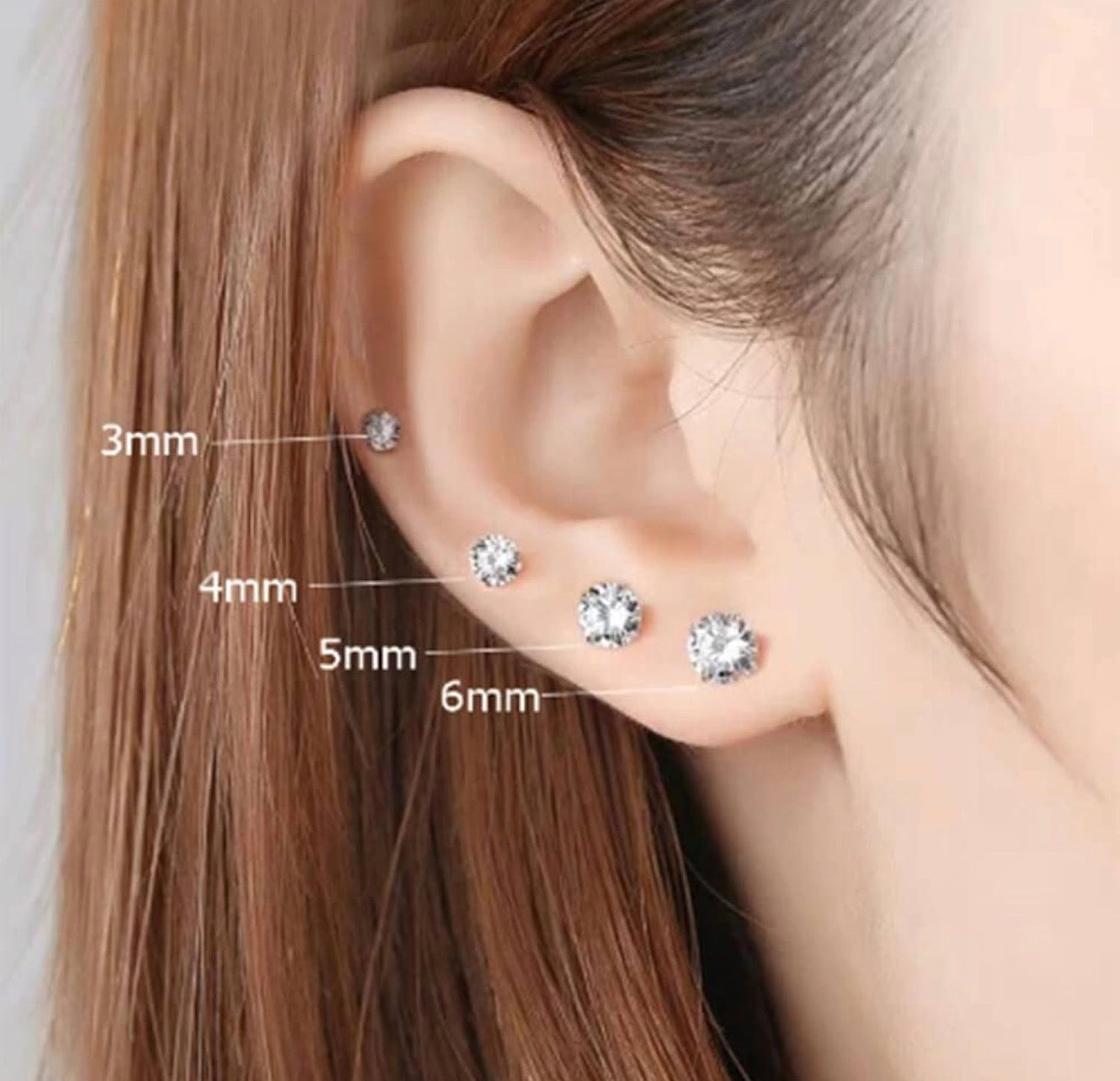 Surgical Steel Flat Back Stud Earrings – Cubic Zirconia Piercing Jewelry