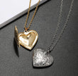 Vintage Engraved Floral Heart Photo Locket Necklace (16