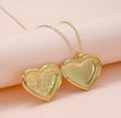 Vintage Engraved Floral Heart Photo Locket Necklace (16