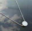 Minimalist Stainless Steel Polished Oval Pendant Necklace