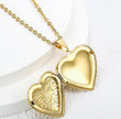 Vintage Engraved Floral Heart Photo Locket Necklace (16