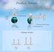 F136 Titanium Blue Opal Flat Back Stud Earrings – 18G Hypoallergenic Piercing