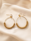 Elegant Gold-Tone Steel Large Hoop Dangle Earrings