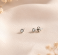 Tiny 3mm Titanium Bezel-Set Cubic Zirconia Stud Earrings