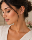 Tiny Titanium Bezel-Set Cubic Zirconia Stud Earrings