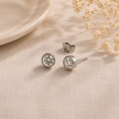 Tiny Titanium Bezel-Set Cubic Zirconia Stud Earrings