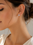 Classic Princess Cut Square Cubic Zirconia Stud Earrings