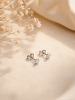4mm Stainless Steel CZ Crystal 3D Shambhala Ball Stud Earrings