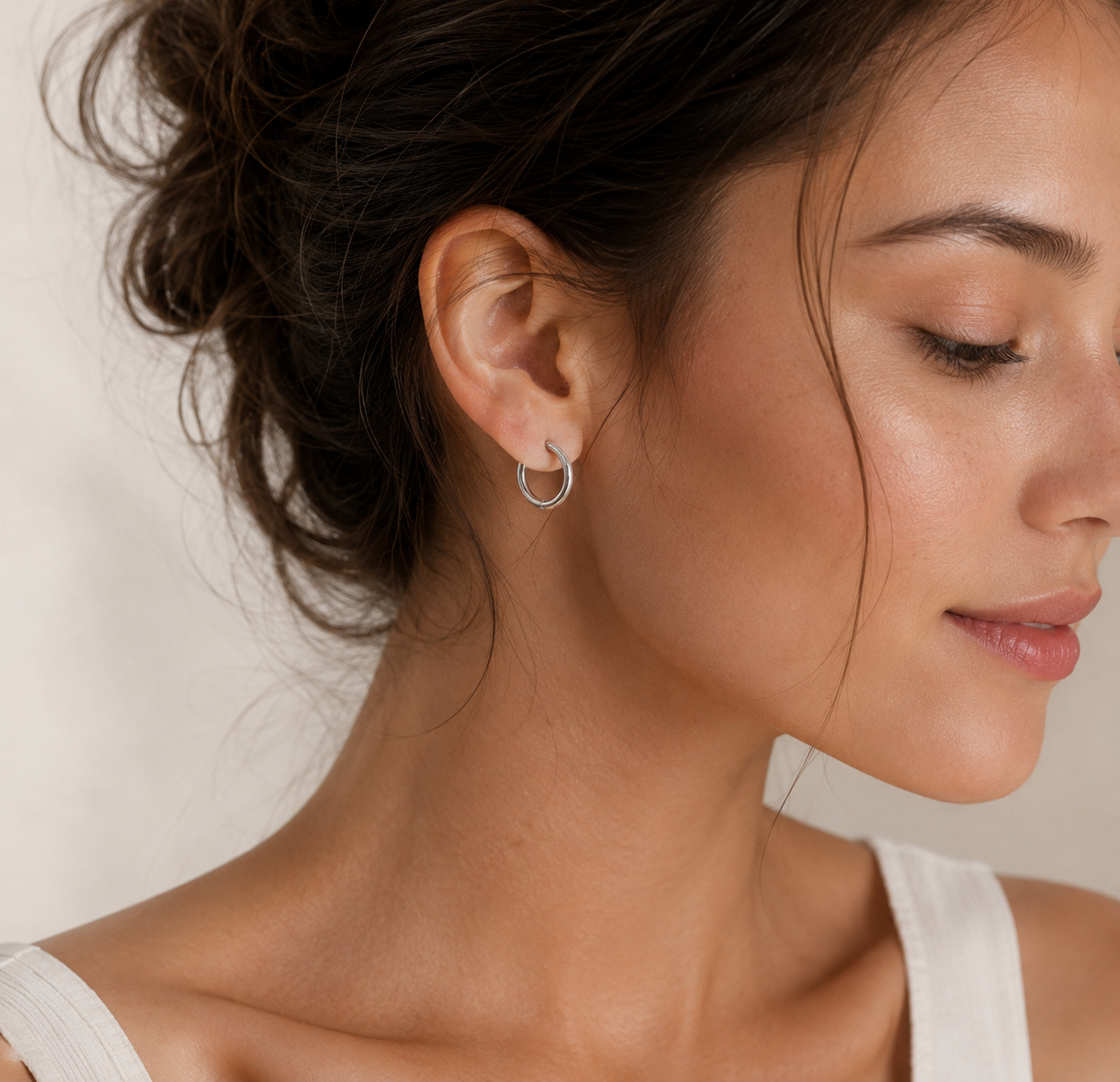 Minimalist 12mm 316L Surgical Steel Huggie Hoop Earrings