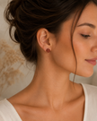 Minimalist Natural Wood Stud Earrings with Stainless Steel Post