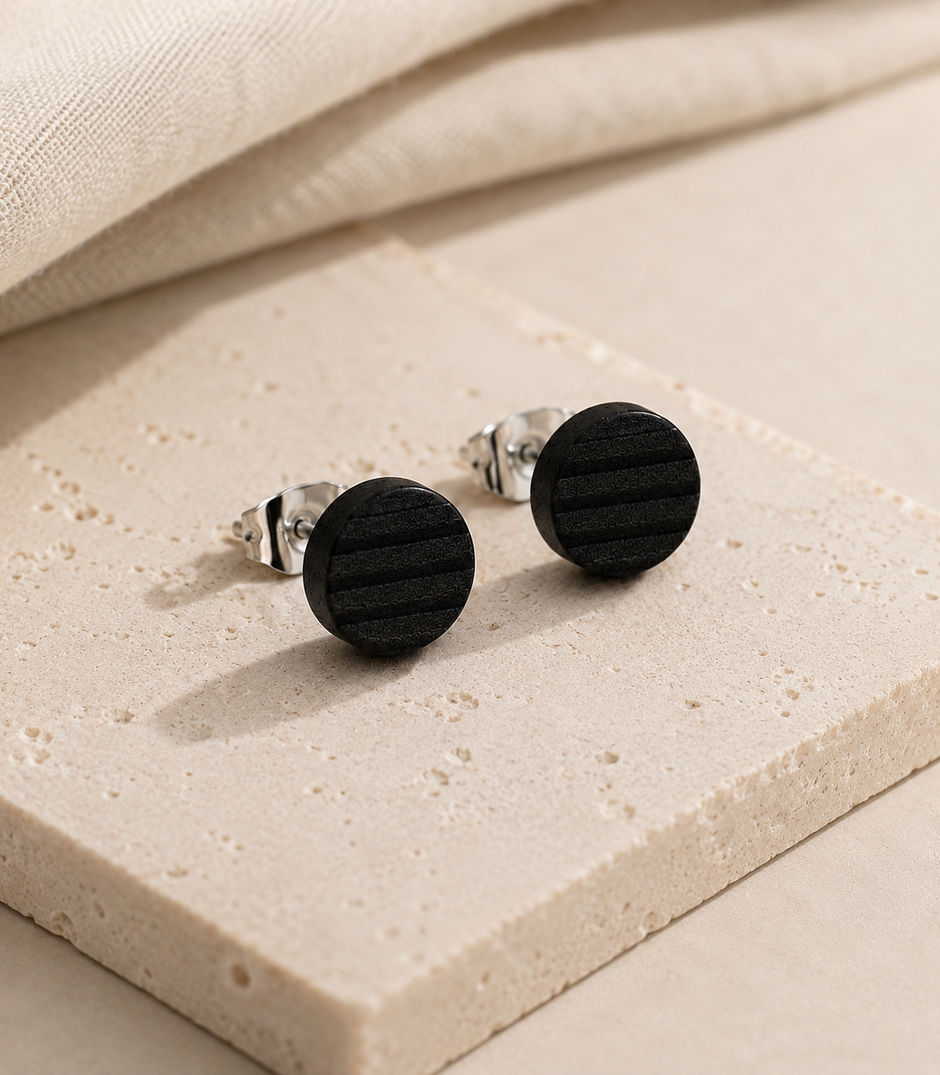 Minimalist Natural Wood Stud Earrings with Stainless Steel Post