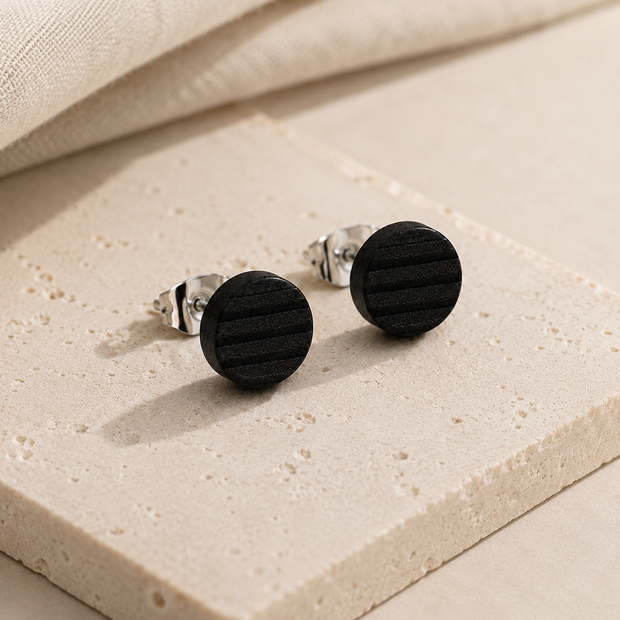 Minimalist Natural Wood Stud Earrings with Stainless Steel Post