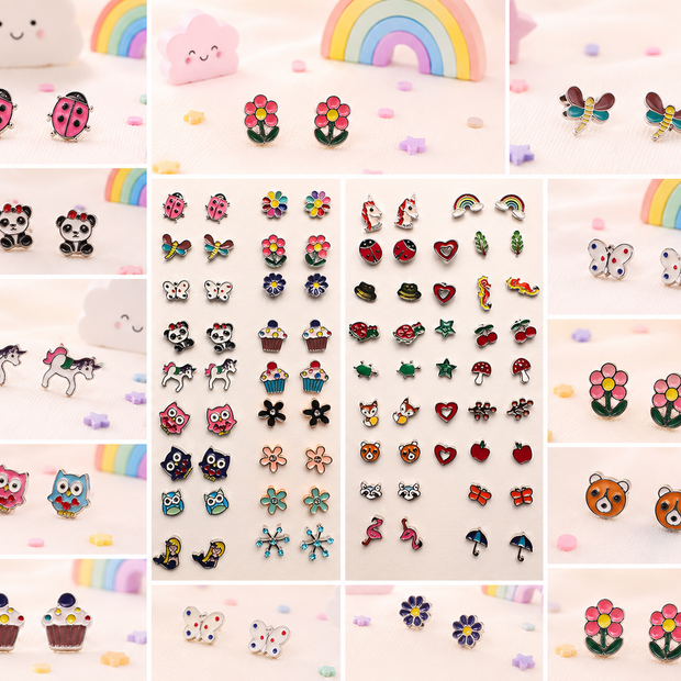 Playful & Hypoallergenic Kids Enamel Stud Earrings Collection