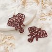 Bohemian Geometric Wooden Hollow-Out Elephant Dangle Earrings