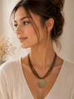 Bohemian Gold-Tone Ornate Medallion Multi-Strand Necklace