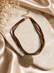 Bohemian Gold-Tone Ornate Medallion Multi-Strand Necklace