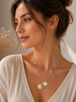 Modern Mixed-Metal Triple Disc Pendant Necklace