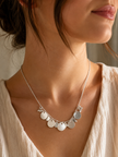 Boho Silver-Tone Multi-Disc Charm Necklace