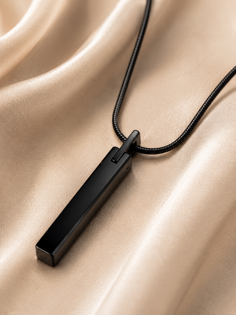 Minimalist Stainless Steel Vertical Bar Pendant Snake Chain Necklace