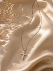 14K White Gold Plated Cross Necklace – AAAAA Cubic Zirconia Pendant