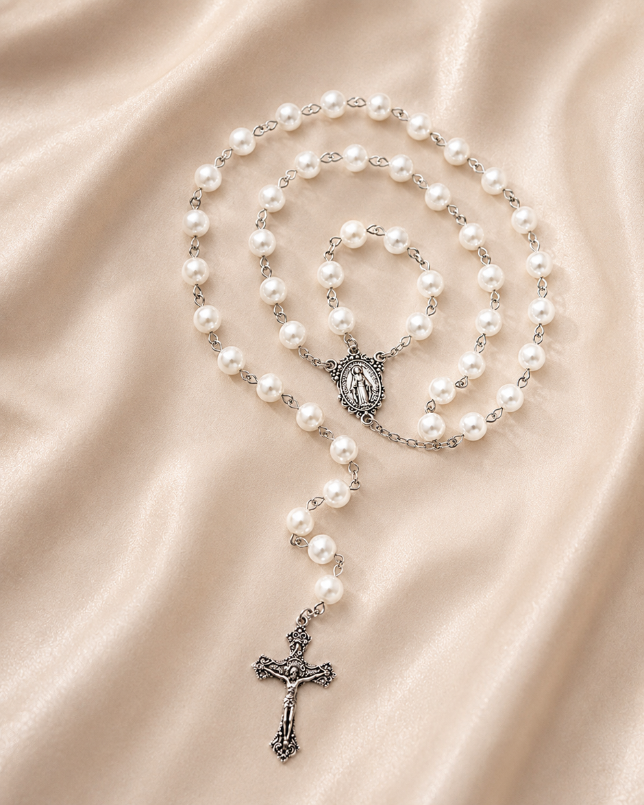 Traditional Catholic Rosary Necklace – Durable Stainless Steel Beads