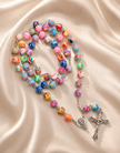 Colorful Polymer Clay Bead Rosary Necklace for Prayer or Fashion