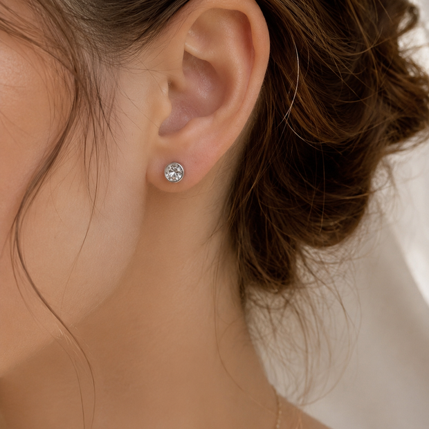 Crystal Magnetic Stud Earrings – Non-Pierced Fake Piercing Jewelry 6mm
