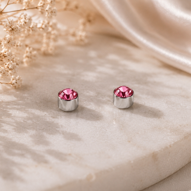 5mm Colorful Crystal Magnetic Studs – Non-Pierced Fake Earrings
