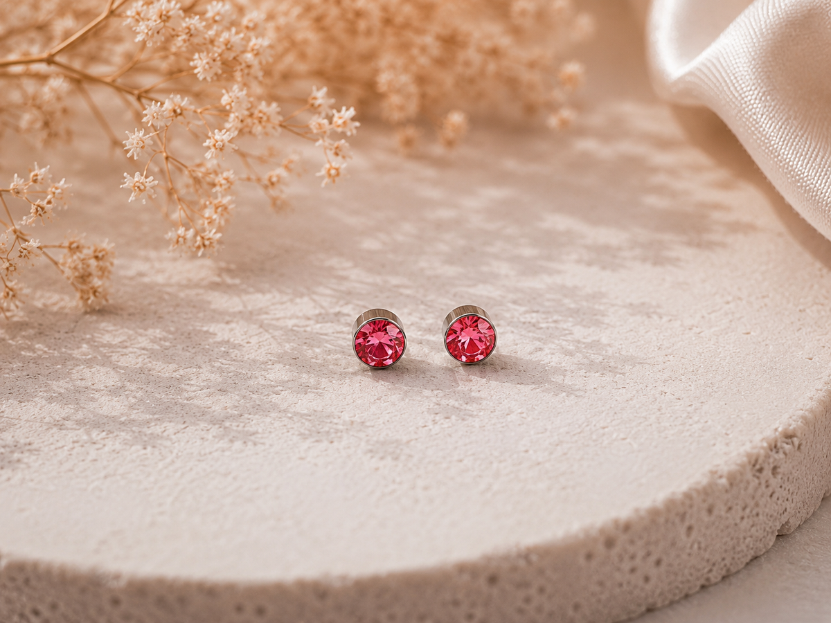 4mm Colorful Crystal Magnetic Studs – Non-Pierced Fake Earrings