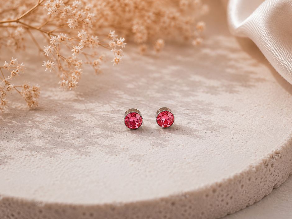 4mm Colorful Crystal Magnetic Studs – Non-Pierced Fake Earrings
