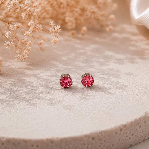 4mm Colorful Crystal Magnetic Studs – Non-Pierced Fake Earrings