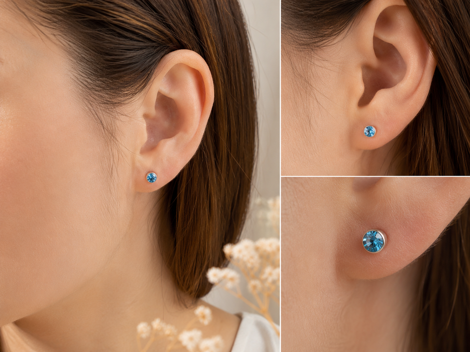 4mm Colorful Crystal Magnetic Studs – Non-Pierced Fake Earrings