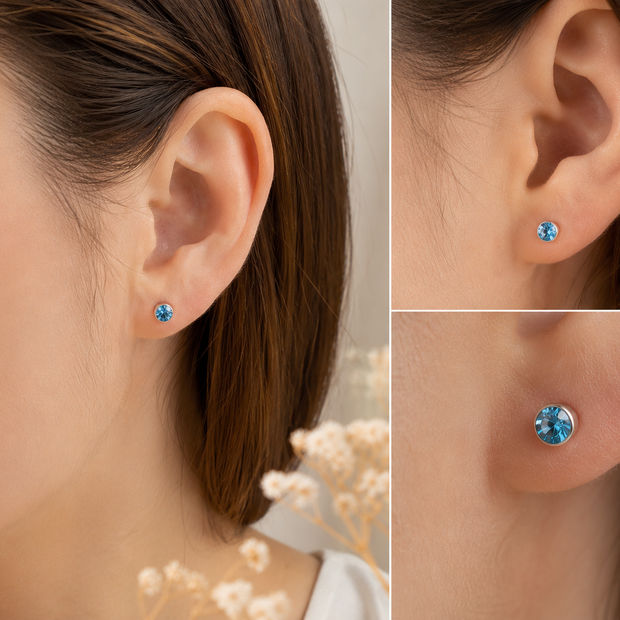 4mm Colorful Crystal Magnetic Studs – Non-Pierced Fake Earrings