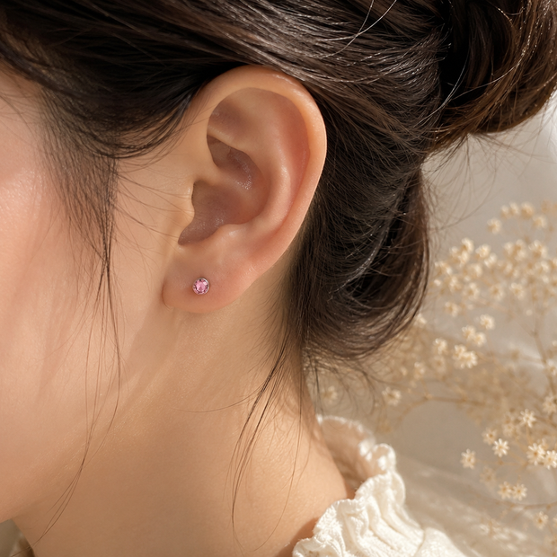3mm Crystal Magnetic Stud Earrings – Non-Pierced Fake Piercing