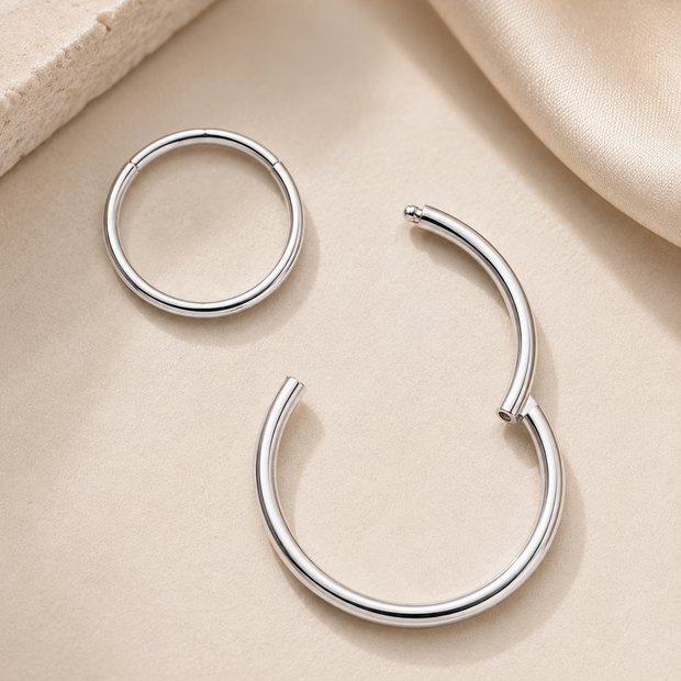 20G Surgical Steel Nose Ring – 7mm Silver Seamless Piercing Hoop