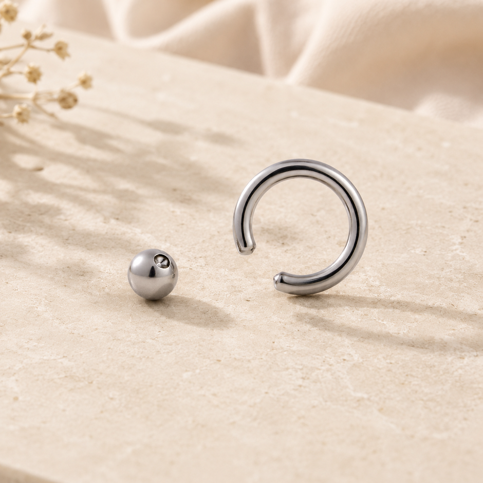20G Surgical Steel Captive Bead Ring – 10mm Silver Piercing Hoop